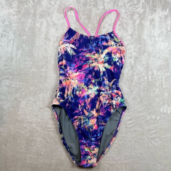 TYR Other - TYR One Piece Swimsuit Multicolor Tropical Print Pink Straps XL fits M/L